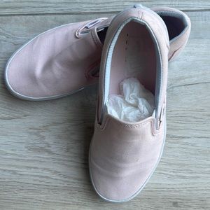 Pale pink slip on vans